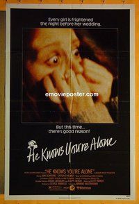 P813 HE KNOWS YOU'RE ALONE one-sheet movie poster '80 Mastroianni