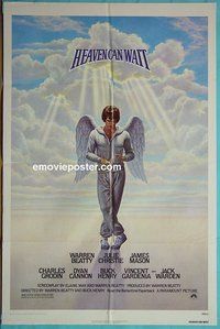 P817 HEAVEN CAN WAIT blue title one-sheet movie poster '78 Warren Beatty