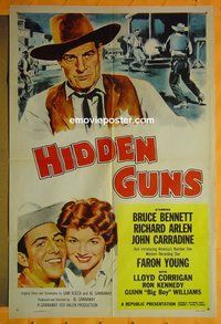 P830 HIDDEN GUNS one-sheet movie poster '56 Bruce Bennett, Arlen
