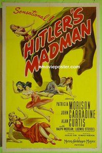 P837 HITLER'S MADMAN one-sheet movie poster '43 John Carradine