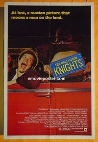 P843 HOLLYWOOD KNIGHTS license plate style one-sheet movie poster '80