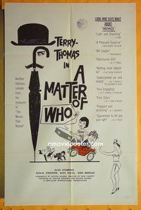 Q147 MATTER OF WHO one-sheet movie poster '61 Terry-Thomas