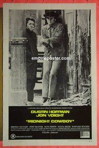 Q163 MIDNIGHT COWBOY one-sheet movie poster '69 Hoffman, Voight