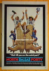Q265 NORTH DALLAS FORTY one-sheet movie poster '79 football!