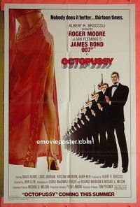 Q275 OCTOPUSSY style A advance one-sheet movie poster '83 Moore as Bond