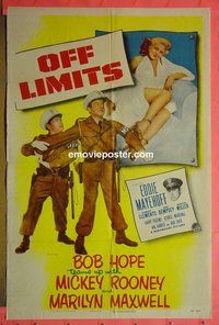 Q279 OFF LIMITS one-sheet movie poster '53 Bob Hope