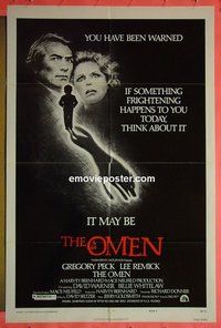 Q290 OMEN style F one-sheet movie poster '76 Gregory Peck, Lee Remick