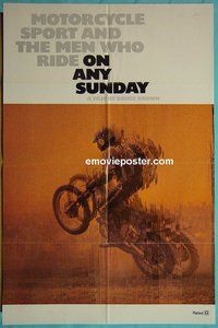 Q294 ON ANY SUNDAY one-sheet movie poster '71 McQueen, motorcycles!
