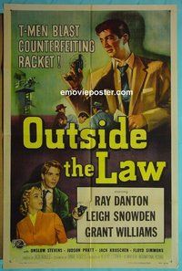 Q317 OUTSIDE THE LAW one-sheet movie poster '56 film noir!