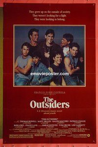 Q318 OUTSIDERS one-sheet movie poster '82 Francis Ford Coppola