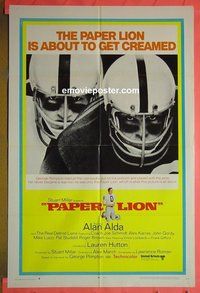 Q324 PAPER LION one-sheet movie poster '68 football, Alan Alda