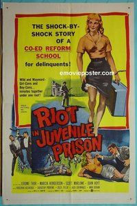 Q467 RIOT IN JUVENILE PRISON one-sheet movie poster '59 bad girls!