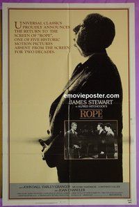 Q491 ROPE one-sheet movie poster R83 James Stewart, Hitchcock