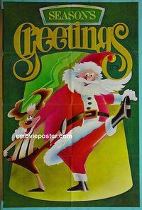 Q533 SEASON'S GREETINGS '77-'78 one-sheet movie poster '77 Santa!