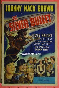 Q575 SILVER BULLET one-sheet movie poster '42 Johnny Mack Brown