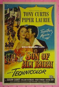 Q607 SON OF ALI BABA one-sheet movie poster '52 Curtis, Piper Laurie