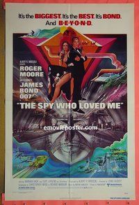 Q619 SPY WHO LOVED ME one-sheet movie poster '77 Moore as Bond