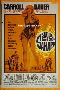 Q635 STATION 6 SAHARA one-sheet movie poster '64 sexy Carroll Baker!