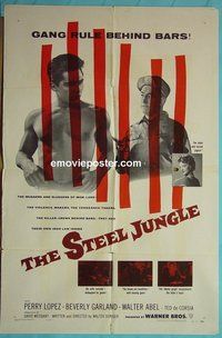 Q638 STEEL JUNGLE one-sheet movie poster '56 Perry Lopez, Garland