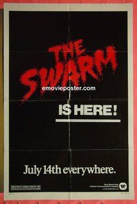 Q679 SWARM teaser one-sheet movie poster '78 Irwin Allen bee attack!