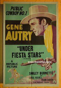 Q790 GENE AUTRY stock 1sh 1938 art of singing public cowboy no 1, Under Fiesta Stars!