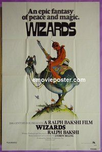 Q882 WIZARDS one-sheet movie poster '77 Ralph Bakshi, cartoon!