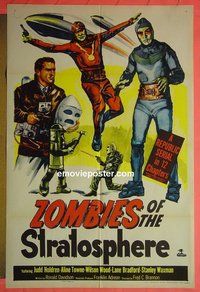 Q930 ZOMBIES OF THE STRATOSPHERE one-sheet movie poster '52 Nimoy