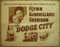 R542 DODGE CITY half-sheet R51 Errol Flynn classic!