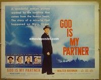 R591 GOD IS MY PARTNER half-sheet '57 Walter Brennan