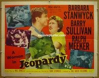 R652 JEOPARDY half-sheet '53 Stanwyck, film noir