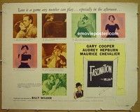 R694 LOVE IN THE AFTERNOON half-sheet '57 Gary Cooper