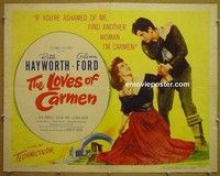 R697 LOVES OF CARMEN half-sheet '48 Rita Hayworth, Ford