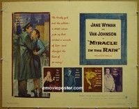 R723 MIRACLE IN THE RAIN half-sheet '56 Wyman, Johnson