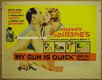 R740 MY GUN IS QUICK half-sheet '57 Mickey Spillane