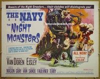 R750 NAVY VS THE NIGHT MONSTERS half-sheet '66 horror!