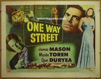 R393 1 WAY STREET style B half-sheet '50 James Mason