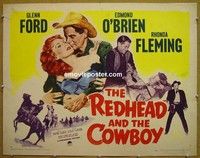 R804 REDHEAD & THE COWBOY half-sheet '51 Glenn Ford