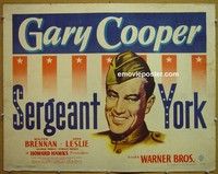 R826 SERGEANT YORK half-sheet R49 Gary Cooper