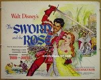 R869 SWORD & THE ROSE half-sheet '53 Walt Disney