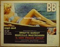 R906 VERY PRIVATE AFFAIR half-sheet '62 Brigitte Bardot
