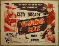 R912 VIRGINIA CITY half-sheet R56 Erroll Flynn, Bogart