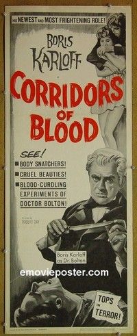 R069 CORRIDORS OF BLOOD insert '63 Karloff, Lee