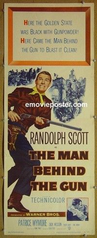R215 MAN BEHIND THE GUN insert '52 Randolph Scott