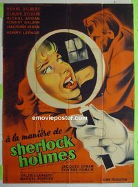 T027 A LA MANIERE DE SHERLOCK HOLMES French one-panel movie poster '56