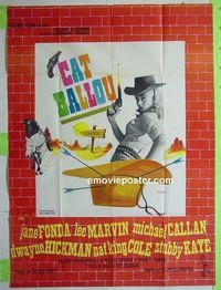 T037 CAT BALLOU French one-panel movie poster '65 Fonda, Marvin, Callan
