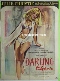 T042 DARLING French one-panel movie poster '64 best Julie Christie image!