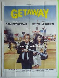 T055 GETAWAY  French one-panel movie poster '72 S. McQueen, Ali McGraw