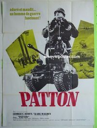T084 PATTON French one-panel movie poster '70 George C. Scott classic!