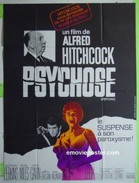 T089 PSYCHO  French one-panel movie poster R70s Leigh, Perkins,Hitchcock