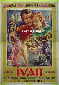 T003 IVAN SON OF THE WHITE DEVIL Italian two-panel movie poster '53 Gray